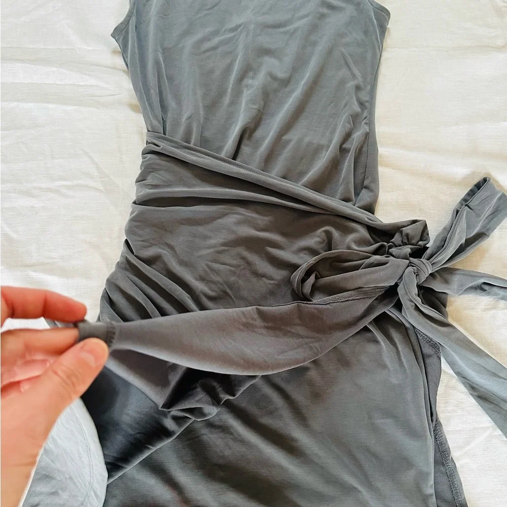 Good American Silver Asymmetrical Mini Dress - Picture 3 of 5